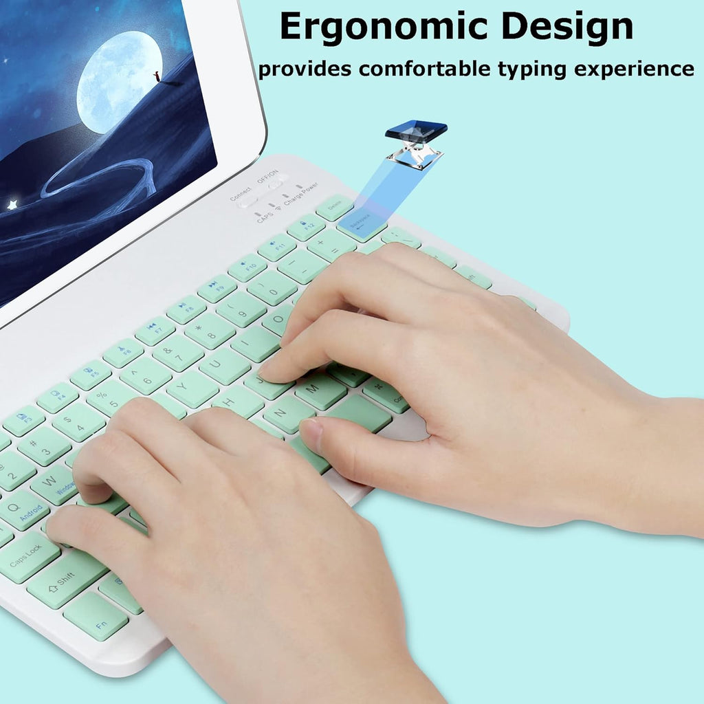 Bluetooth Wireless Keyboard and Mouse Combo – Ultra-Slim, Ergonomic, Rechargeable Keyboard & Mouse Set (with USB) (Random color-Pack of 1 Set)