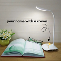 Customized Crown Touch LED Table Lamp – Custom Name Night Lamp with USB Cable